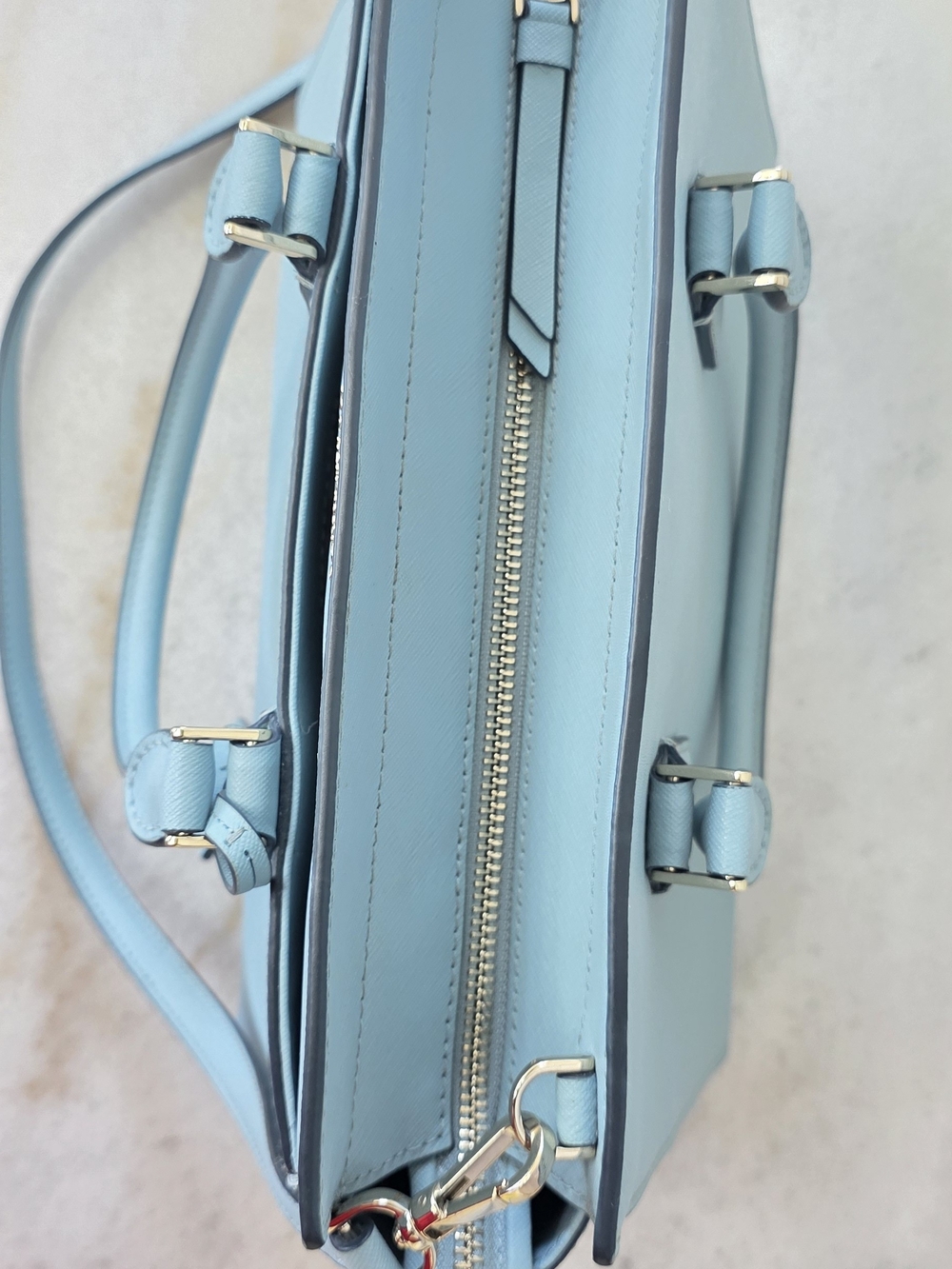 Kate Spade Cameron Medium Satchel Seaside Light Blue Saffiano Leather - Picture 5 of 16